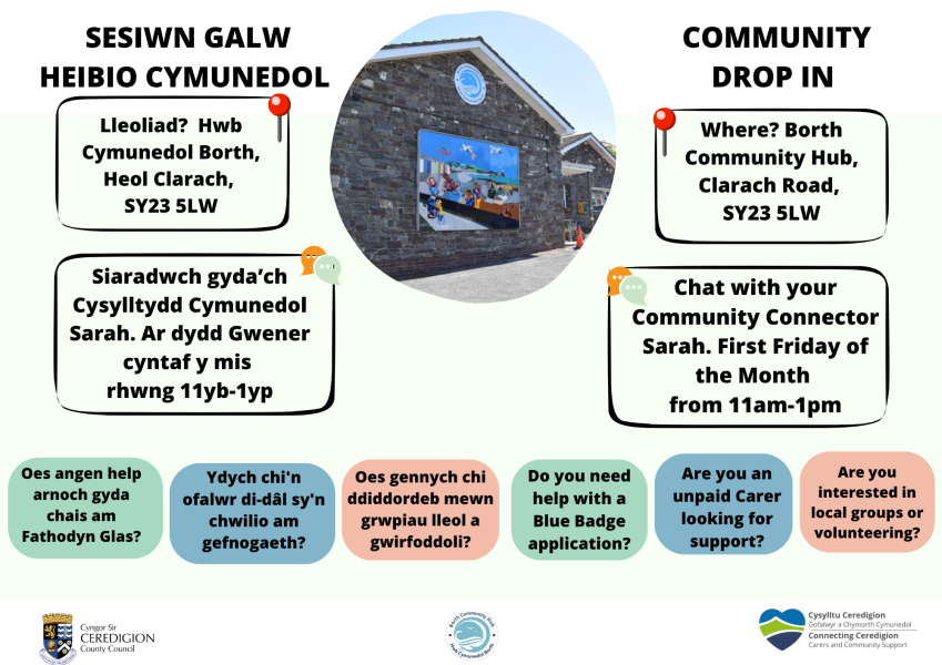 Sesiwn Galw Heibio Cymunedol-Borth/Community Connector Drop In-Borth