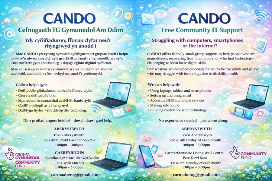 Carmarthen and Aberystwyth NEURODIVERSITY (CANDO) meetups, have a great time