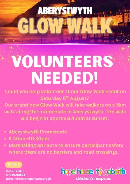 Aberystwyth 5km Glow Walk - Volunteers Needed