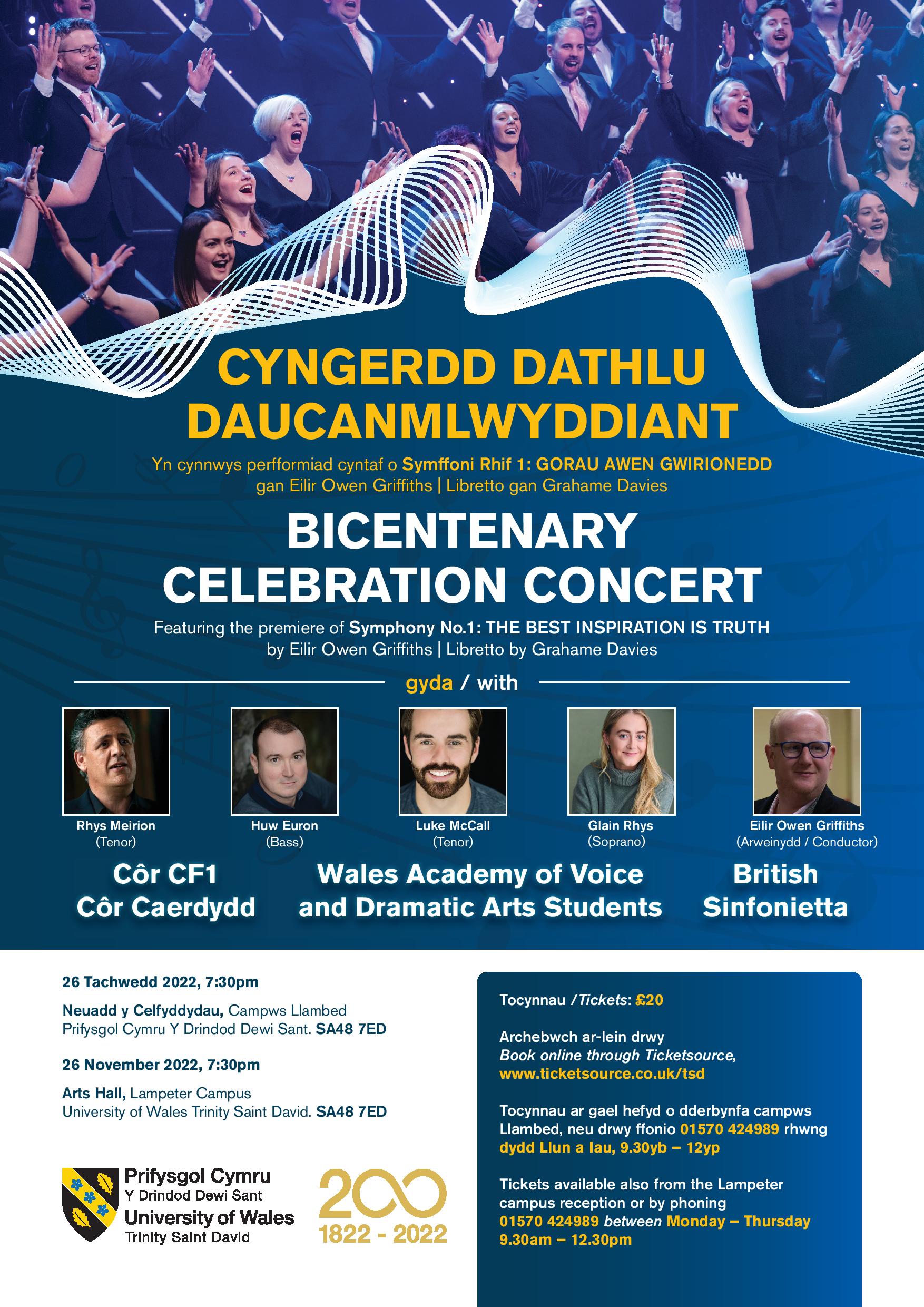 Cyngerdd daucanmlwyddiant / Bicentenary Concert